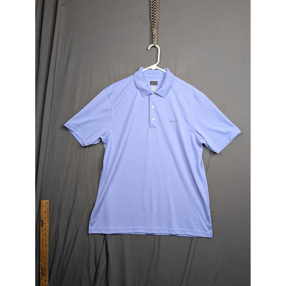 Greg Norman PlayDry Mens Large Lilac Short Sleeve Golf Polo Shirt